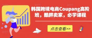 韩国跨境电商Coupang高阶班，酷胖卖家，必学课程-第一资源库