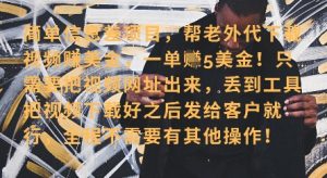 零门槛挣美金，海外视频代下服务，单笔收益40+，小白也能轻松上手-第一资源库