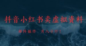 抖音小红书卖虚拟资料，市场需求一直存在，矩阵操作，月入1w+-第一资源库