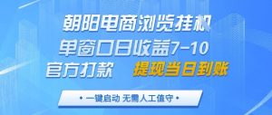 朝阳电商浏览挂G，单窗口日收益7-10，官方打款，单日提现到账，支持手机电脑【揭秘】-第一资源库