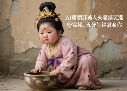 AI唐朝胖美人夫妻搞笑涨粉实操,五分钟教会你-第一资源库