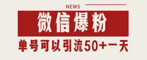 微信爆粉,私域暴力引流打法日引千粉 单号日进50+【揭秘】-第一资源库