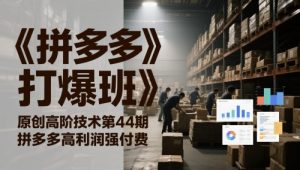 《拼多多打爆班》原创高阶技术第44期，拼多多高利润强付费-第一资源库