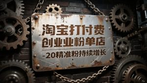 淘宝打付费创业粉单店每天稳定10-20精准粉持续增长【揭秘】-第一资源库