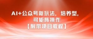 AI+公众号新玩法之培养型,可矩阵操作【附带项目教程】-第一资源库