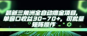 最新AI全自动游戏撸金项目，单窗口收益30-70+，可批量操作【揭秘】-第一资源库