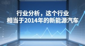 付费文章：行业分析，这个行业，相当于2014年的新能源汽车-第一资源库