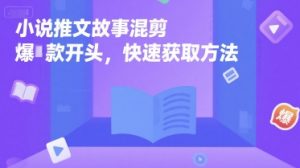 小说推文故事混剪爆款开头，快速获取方法-第一资源库