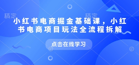 小红书电商掘金课,小红书电商项目玩法全流程拆解(更新7月)-第一资源库
