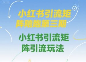 小红书引流矩阵陪跑第三期，小红书引流矩阵引流玩法-第一资源库