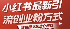 小红书最新引流创业粉方式,项目图文玩法介绍以及如何安全倒流私域-第一资源库