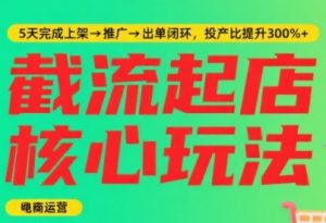 淘宝截流快速起店玩法,掌握暴力快速起店的流程,5天完成上架-推广-出单闭环-第一资源库