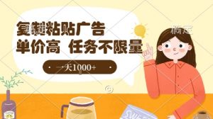 最新零撸小项目，项目特别简单，复制粘贴抖音广告即有收益，认真做一天搞个1k+很轻松【揭秘】-第一资源库