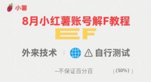 8月小红薯账号解封教程,外来技术,自行测试,不保证百分百-第一资源库