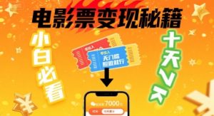 小白必看!卖电影票项目,零投入无门槛谁都能做,十天到手 7k,照做就行【揭秘】-第一资源库