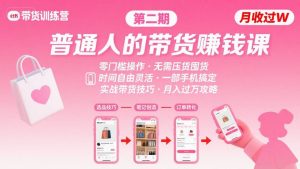 小红书带货第二期训练营,普通人月收过W的带货课,时间自由,零门槛无压货,一部手机即可操作-第一资源库