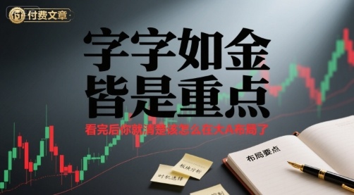 付费文章：字字如金 皆是重点， 看完后 你就清楚该怎么在大A布局了-第一资源库