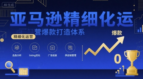 亚马逊精细化运营爆款打造体系，视频课+全套资料文档-第一资源库