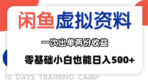 闲鱼虚拟资料新变现玩法,信息差项目,一次出单两份收益,无需囤货,可批量矩阵,零基础小白也能日入多张-第一资源库