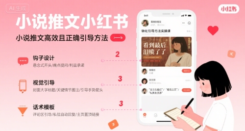 小说推文小红书高转化引导方法实操课，小说推文高效且正确引导方法-第一资源库