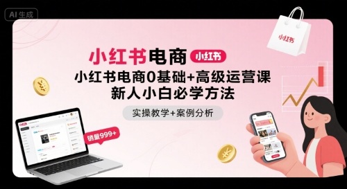 小红书电商0基础+高级运营课,新人小白必学方法,实操教学+案例分析-第一资源库