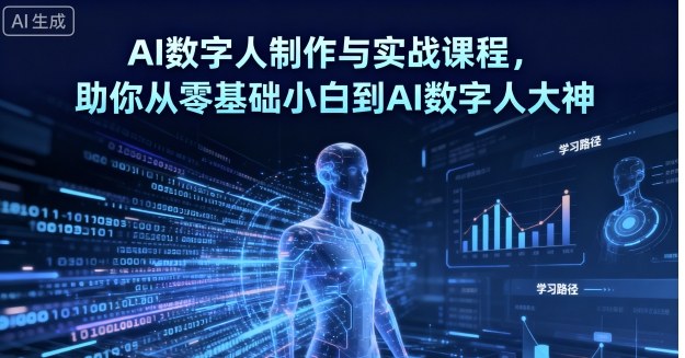 AI数字人制作与实战课程,助你从零基础小白到AI数字人大神-第一资源库