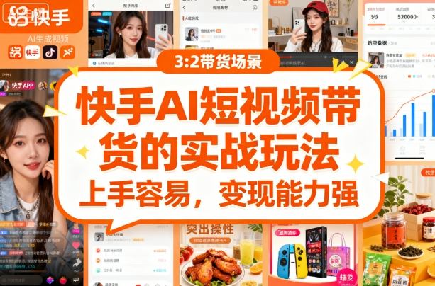 快手ai短视频带货的实战玩法，上手容易，变现能力强-第一资源库