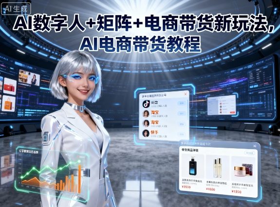 AI数字人+矩阵+电商带货新玩法，AI电商带货教程-第一资源库