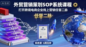 外贸营销策划SOP系统课程，打开跨境电商企业线上营销任督二脉-第一资源库
