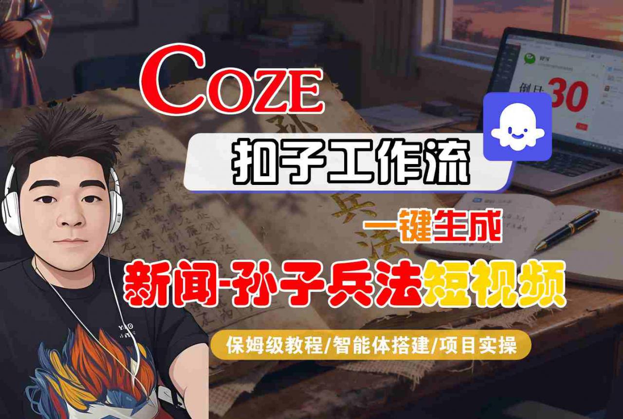 Coze扣子智能体工作流一键生成“新闻-孙子兵法“短视频，全流程保姆级教学-第一资源库