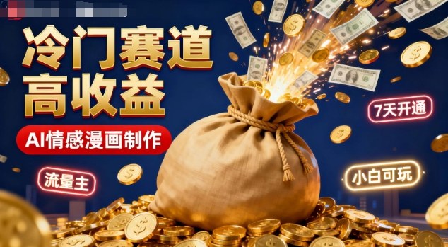 公众号冷门赛道,用AI做情感漫画,7天开通流量主,操作简单,小白可玩-第一资源库