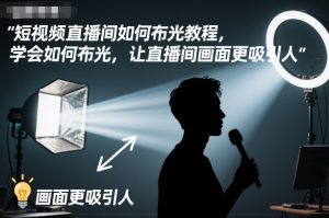 短视频直播间如何布光教程，学会如何布光，让直播间画面更吸引人-第一资源库