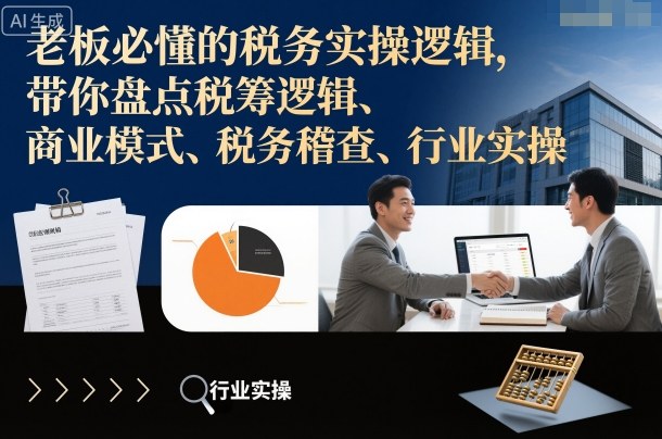 老板必懂的税务实操逻辑，带你盘点税筹逻辑、商业模式、税务稽查、行业实操-第一资源库