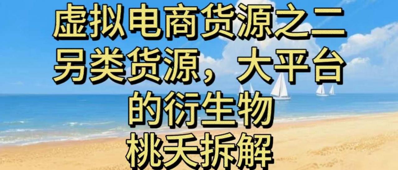 虚拟电商之二—另类的货源，大平台的衍生物-第一资源库