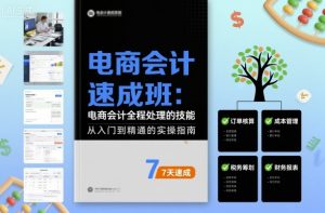 电商会计速成班,电商会计全程处理的技能-第一资源库