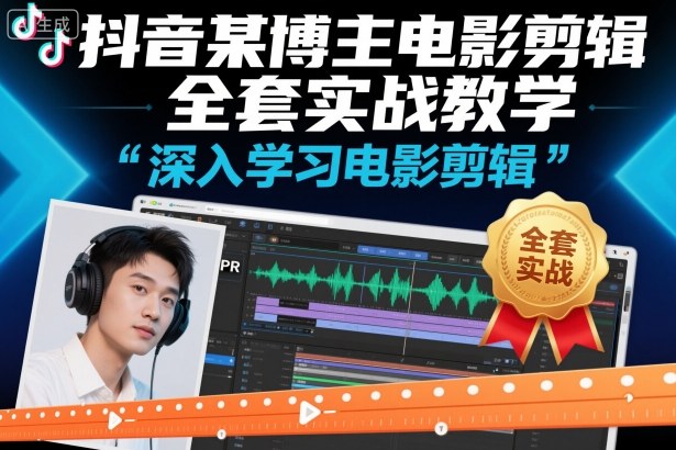 抖音某博主电影剪辑全套实战教学，深入学习电影剪辑-第一资源库