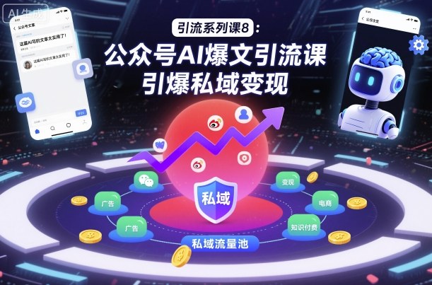 引流系列课8:公众号AI爆文引流课,引爆私域变现-第一资源库
