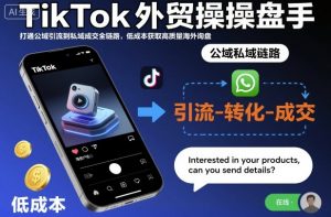 TikTok外贸操盘手,打通公域引流到私域成交全链路,低成本获取高质量海外询盘-第一资源库