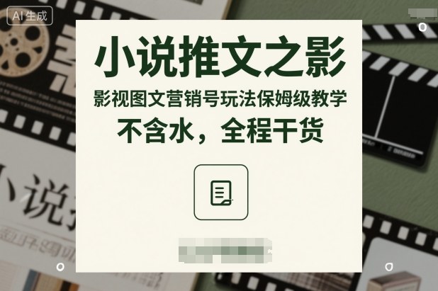 小说推文之影视图文营销号玩法保姆级教学,不含水,全程干货-第一资源库