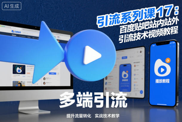 引流系列课17：百度贴吧站内站外引流技术视频教程-第一资源库