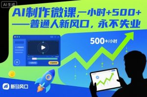 AI制作微课，一小时5张+，普通人新风口，永不失业-第一资源库