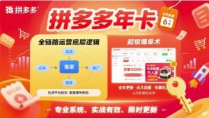 拼多多年卡，拼多多全链路运营底层逻辑，超级爆单术【更新10月】-第一资源库