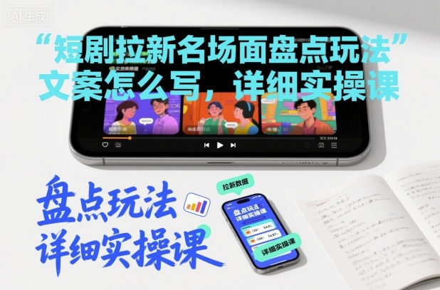 短剧拉新名场面盘点玩法文案怎么写，详细实操课-第一资源库