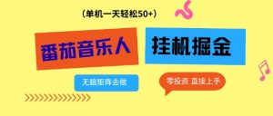 番茄音乐人挂G项目，多窗口去跑一天完稳定50+，零投资，简单无脑【揭秘】-第一资源库