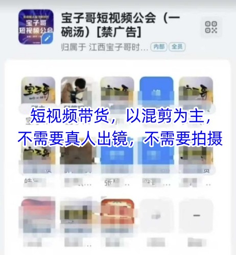 宝子哥头部团队短视频带货，以混剪为主，不需要真人出镜，不需要拍摄【更新12月】-第一资源库