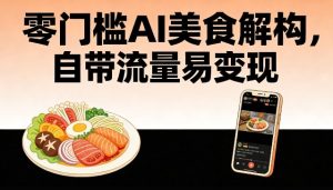 零门槛AI美食解构,自带流量易变现-第一资源库