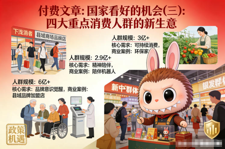 付费文章：国家看好的机会(三)：四大重点消 费人群的新生意-第一资源库