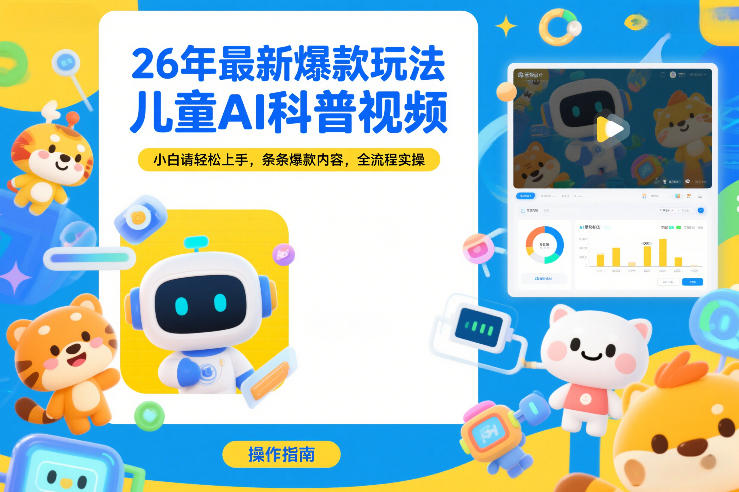 26年最新爆款玩法，儿童AI科普视频，小白请轻松上手，条条爆款内容，全流程实操-第一资源库