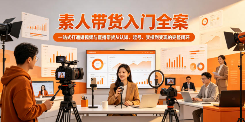 素人带货入门全案，一站式打通短视频与直播带货从认知、起号、实操到变现的完整闭环-第一资源库