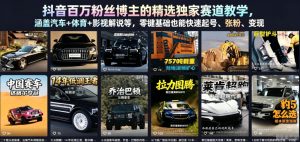 抖音百万粉丝博主的精选独家赛道教学,涵盖汽车+体育+影视解说等,零基础也能快速起号、涨粉、变现-第一资源库